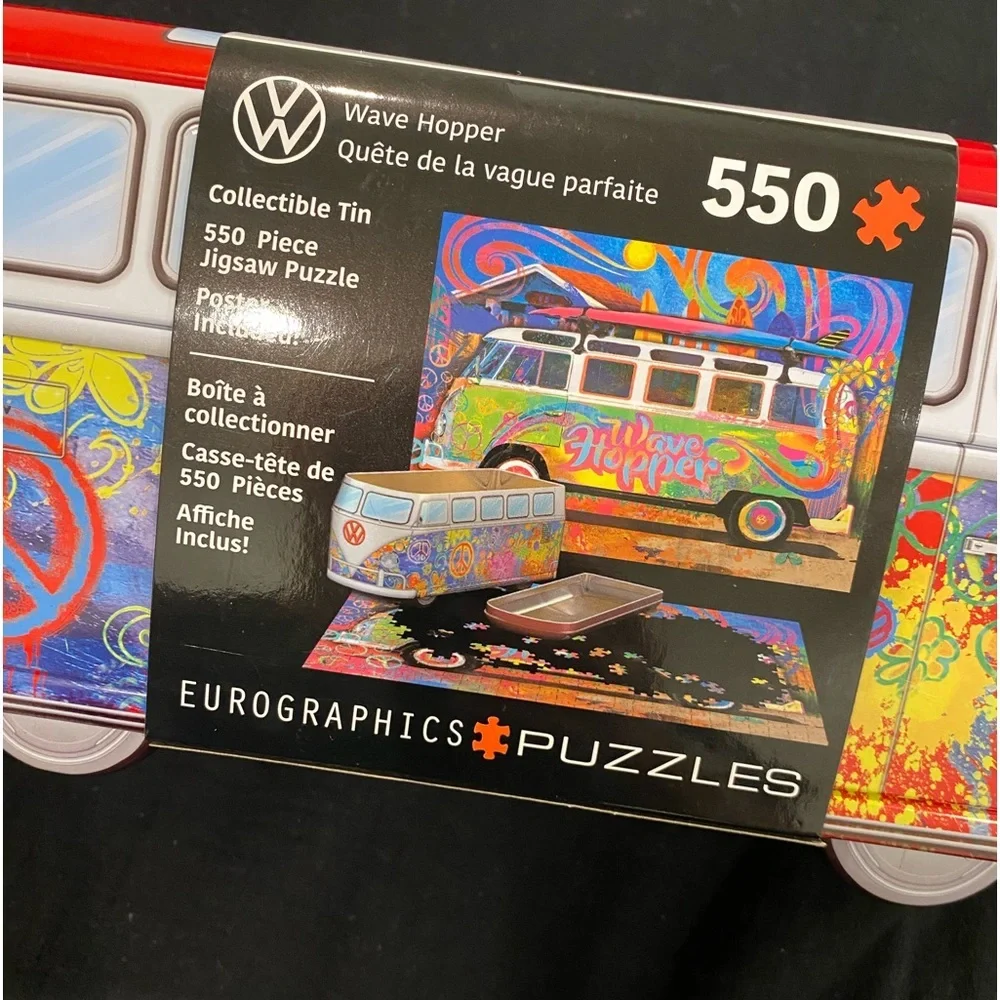 GROOVY VW bus puzzle in COLLECTABLE tin- see pic for all the details! Family FUN - Picture 8 of 12
